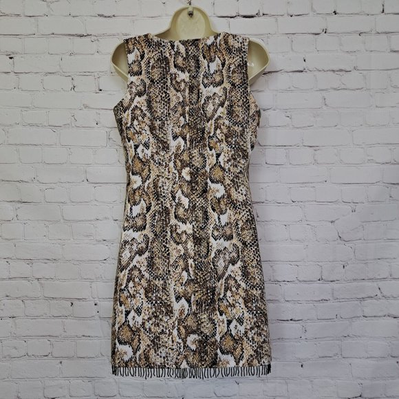 Dawn Joy Beige Snake Print Sleeveless Dress Size 7/8 - Picture 5 of 9